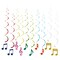 30 Pack Hanging Music Note Swirl Decorations for Kids Birthday, Classroom Party, 5 Colors (36.5 In)